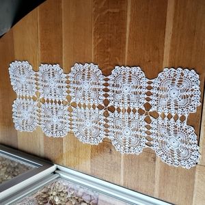 Handmade long doili table runner unique #2